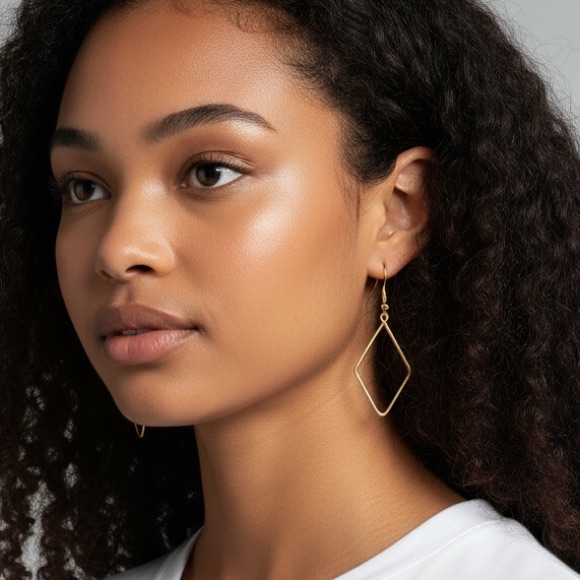 2/$10 Sseko African Artisan Gold Geometric Earrings